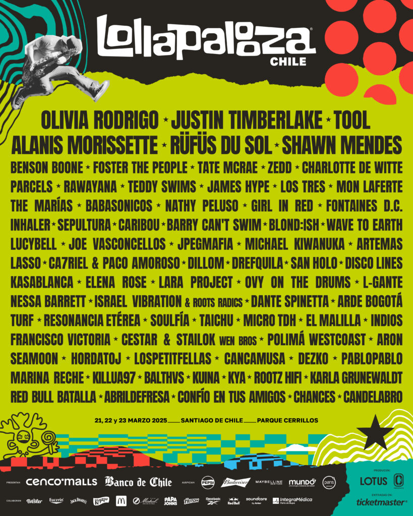 Olivia Rodrigo, Justin Timberlake, Tool y más: Lollapalooza Chile 2025 promete un espectáculo inolvidable